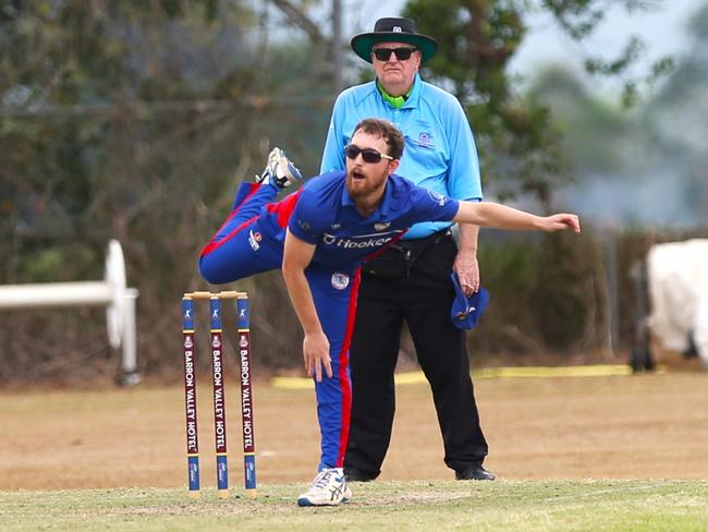 Pictured: Joshua Kohn. Atherton v Barron River at Loder Park. Cricket Far North 2024. Photo: Gyan-Reece Rocha