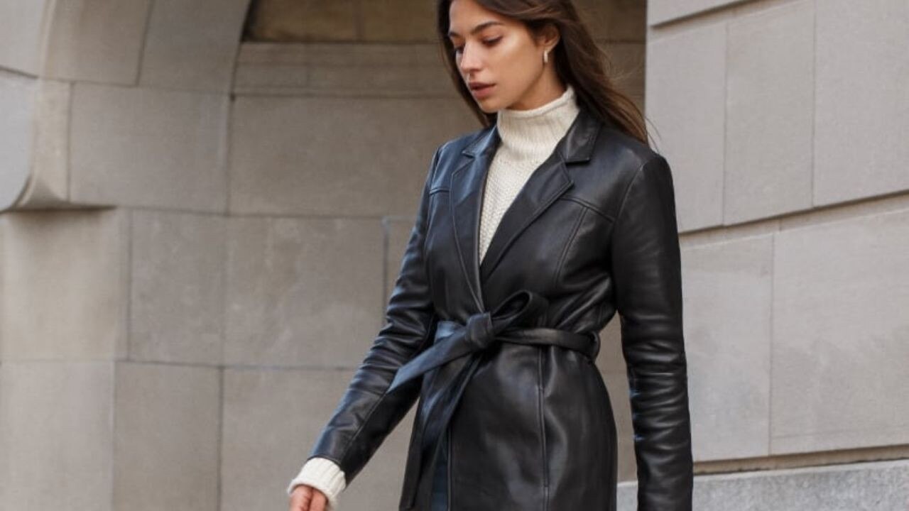 Classic and cosy, here are the leather jackets to pick this cold season. Image: Reformation.