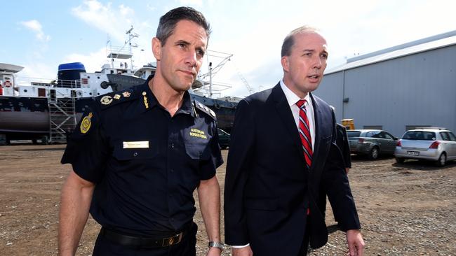 Peter Dutton, right, with Roman Quaedvlieg in 2015. Picture: AAP