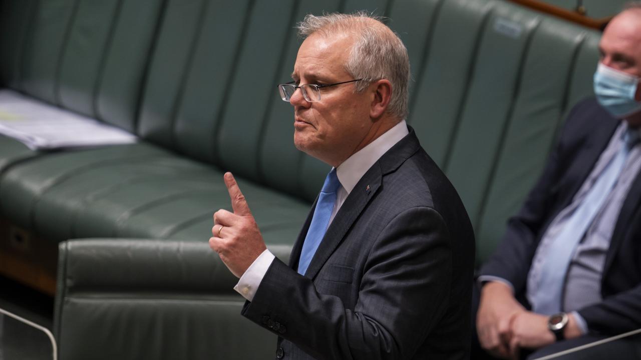 Prime Minister of Australia, Scott Morrison during Question Time at Parliament House in Canberra. Picture: NCA NewsWire / Martin Ollman.