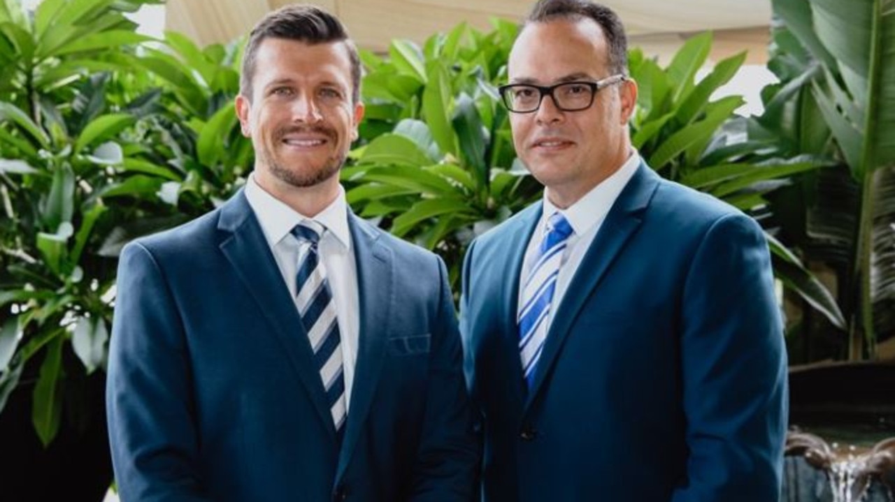 New Bulldogs CEO Aaron Warburton (left) with chairman, John Khoury. Source: Bulldogs.com.au