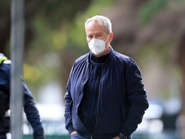 Following up on the lock down of Housing Commission towers in the inner city suburbs of North Melbourne and Flemington . Police block off all entry ways to the housing commission towers on Flemington Rd and Holland Crt.  Bill Shorten visited the Flemington Towers. Picture: Sarah Matray