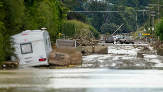 Flooding near the city of Napier, situated on the North Island's east coast. Picture: AFP