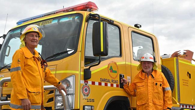 LOCAL LEGENDS: Dargal Road First Officer Ian Peters and Second Officer/ Fire Warden Rowan Whip have both volunteered for the Rural Fire Service for over 25 years. Picture: Ellen Ransley