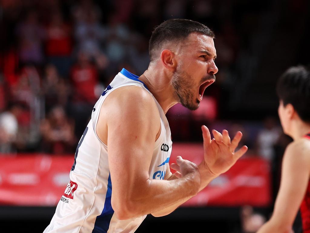 Chris Goulding of United shows his frustration during the NBL Semi Final Playoff Series. Picture: Mark Kolbe/Getty Images.