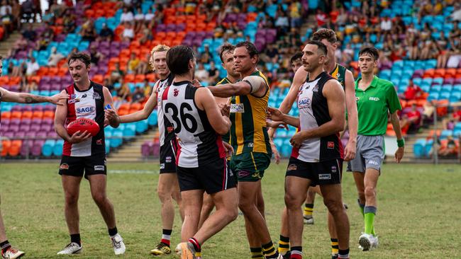 Steven Motlop in the Southern Districts vs PINT 2023-24 NTFL men's elimination final. Picture: Pema Tamang Pakhrin