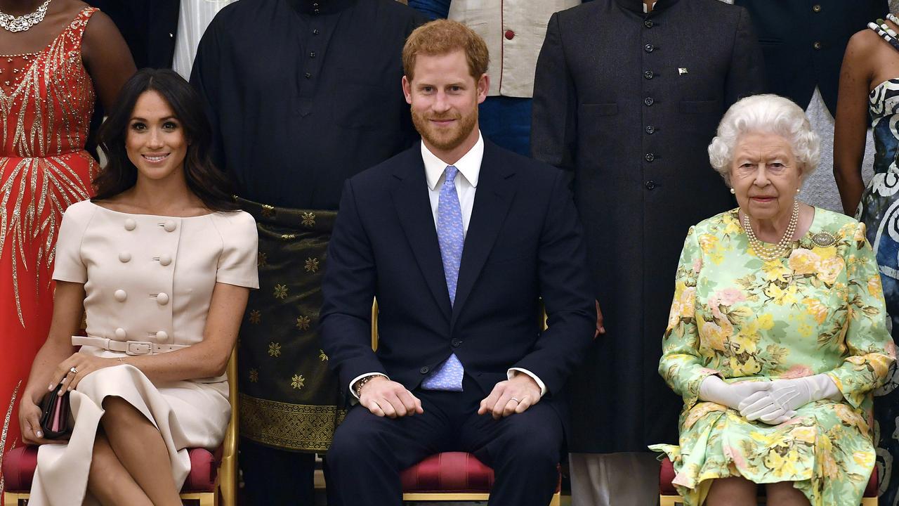 The gap between Prince Harry and his grandmother Queen Elizabeth has never been wider. Picture: John Stillwell/pool photo via AP