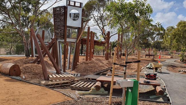 Work is well underway on the Wilfred Taylor Reserve playground in Morphett Vale. Picture: Onkaparinga Council