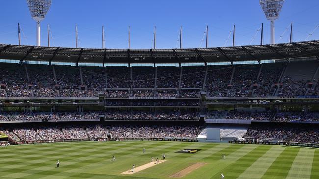 Boxing Day Test action at the MCG. Test great Adam Gilchrist says the ground has no ‘God-given right’ to host the iconic Test. Picture: Hamish Blair