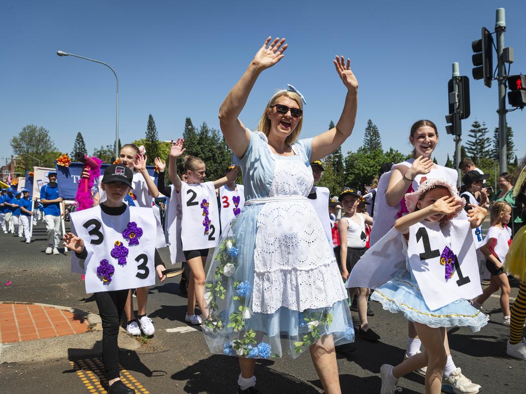 Oakey Chamber of Commerce float in the Grand Central Floral Parade of the Carnival of Flowers, Saturday, September 21, 2024. Picture: Kevin Farmer