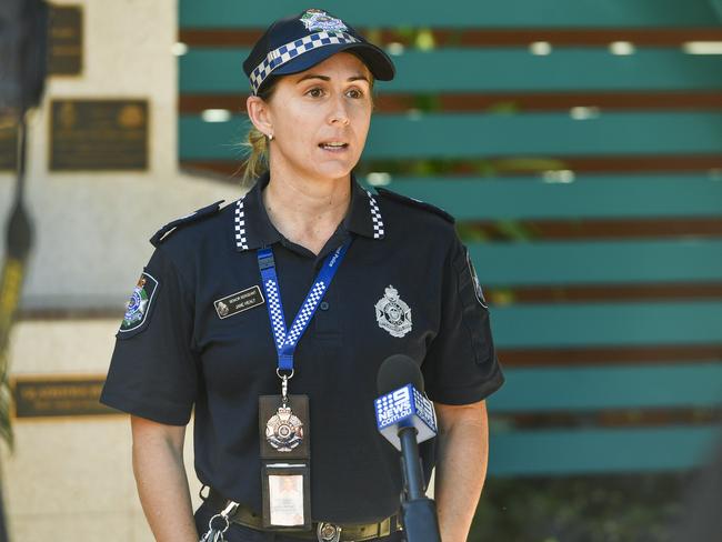 Gladstone Police senior sergeant Jane Healy spoke to media after an overnight seige saw a 46-year-old man allegedly armed with a knife tasered by police in South Gladstone.