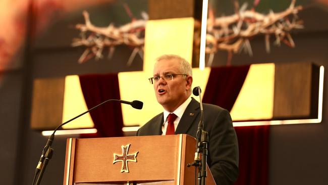 Unfortunately, during this ­debacle, Scott Morrison, a ­sincere Christian person who has done a good job, seems to have lost the sheer guts necessary for a member of the church militant. Picture Adam Taylor / Office of the Prime Minister