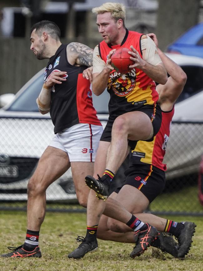 SFL: Hallam’s Joel Danilo wins the ball. Picture: Valeriu Campan