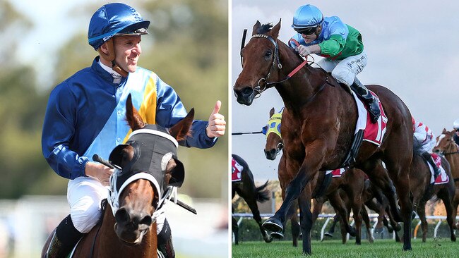 The Chris Waller-trained Roots (left, with jockey Tommy Berry) and Victorian raider Tuvalu (right) are fighting out Group 1 Railway Stakes favouritism with local star Alsephina. Pictures: File