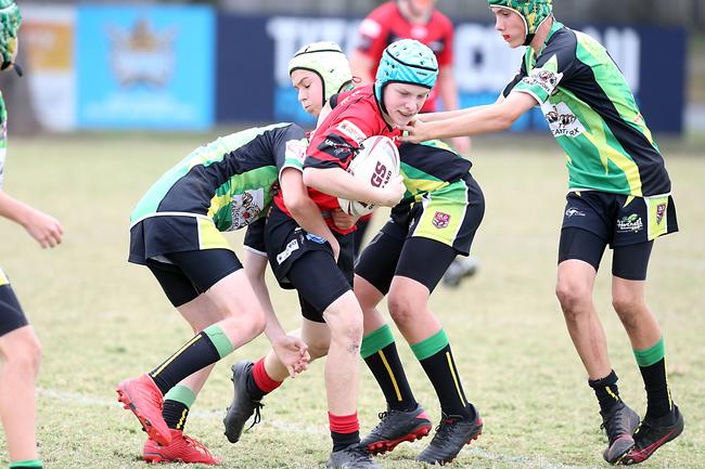 A Rugby League Gold Coast junior gala day at Burleigh Bears Junior Rugby League Club. Under 14s. Mudgeeraba vs Helensvale. 5 September 2021 Miami Picture by Richard Gosling