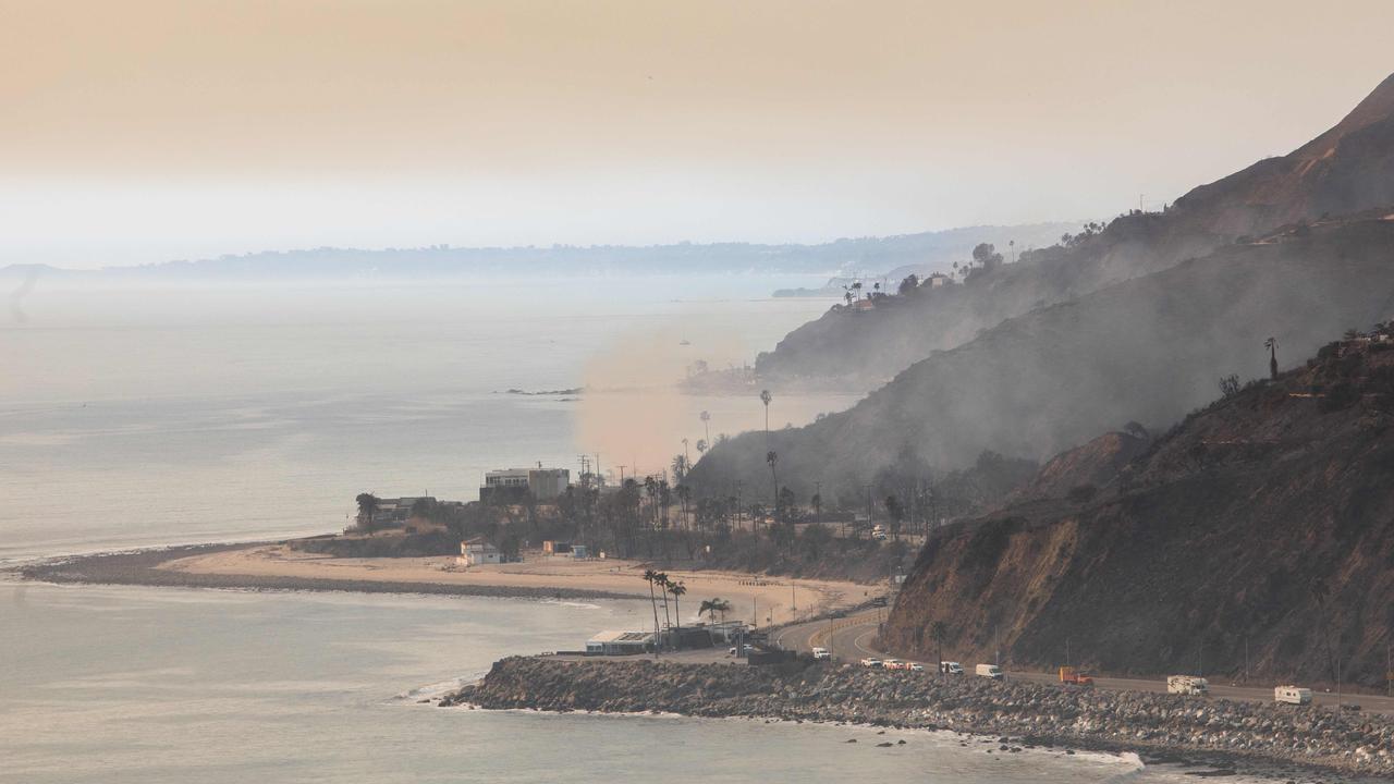 Wildfire smoke from the Palisades Fire are seen from Pacific Palisades hanging over Malibu amid poor air quality in the region. (Picture: Apu Gomes/Getty Images)