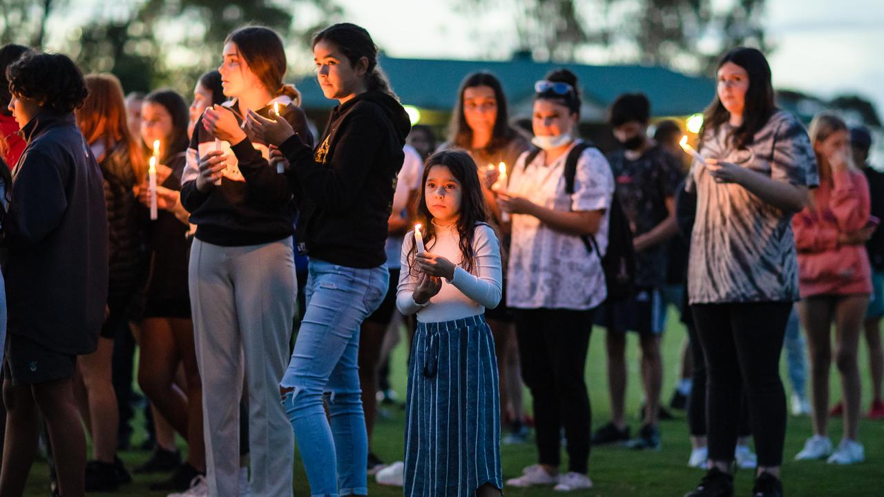 The memorial for Sienna Ratila, who took her own life at age 13. Picture: Jason Edwards