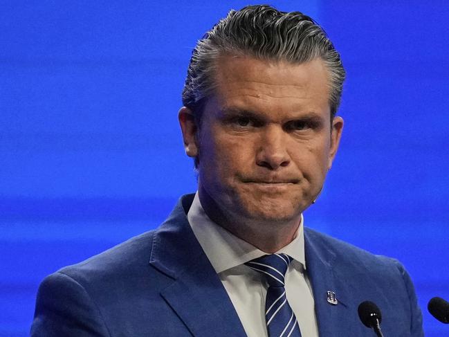 US Defence Secretary Pete Hegseth speaks in Singapore at the weekend. AP Photo/Anupam Nath