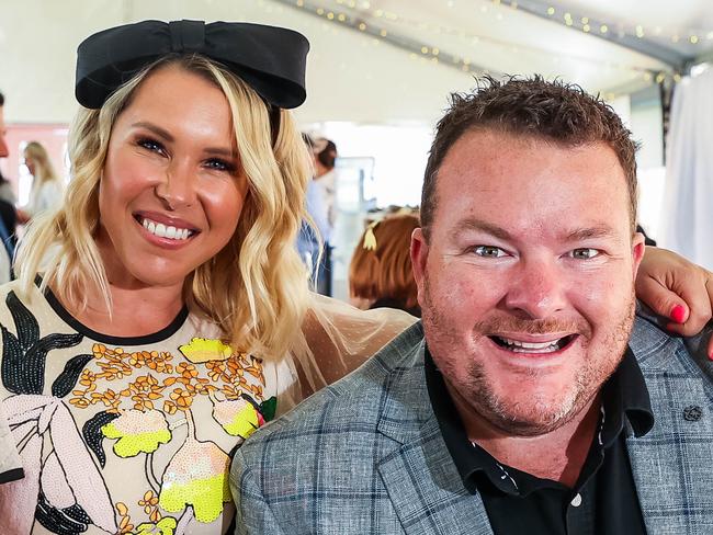 Andrew ÃCosiÃ Costello and wife Sam enjoying Melbourne Cup day at Morphettville on November 1st, 2022.Picture: Tom Huntley