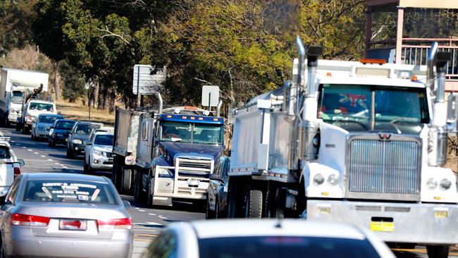 Heavy traffic is cutting off shoppers’ easy access to Riverstone. Picture: Angelo Velardo