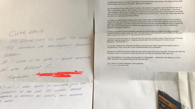 Melbourne Demons AFL: Fan sends Simon Goodwin angry letter | news.com ...