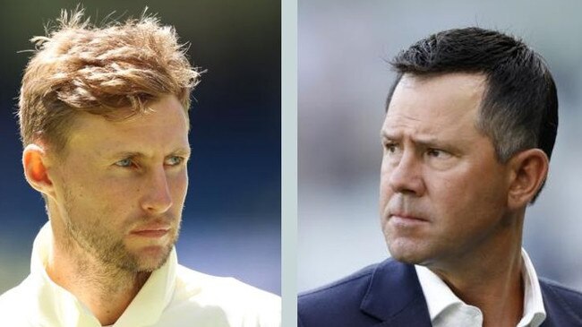 Joe Root (left) and Ricky Ponting have not always seen eye-to-eye during this Ashes series. Photos: Getty Images