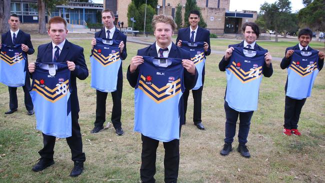 L-R Adam Jones, Thomas Cavanagh-Boyd, Adam Orchard, Dylan Donaldson, Jason Trindall, James McKay and Sevastien Camilleri have been selected to represent NSW in the AFL National Inclusion Carnival. Pictures: Angelo Velardo