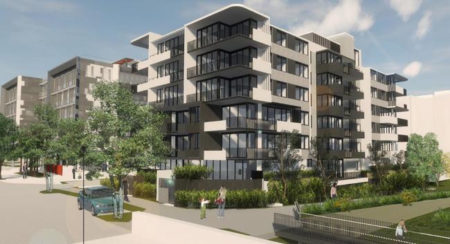 An artist’s impression of The Metro, to be home of the first apartments in Oran Park.