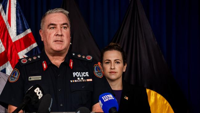 Police Commissioner Michael Murphy and Chief Minister Lia Finocchiaro. Picture: Pema Tamang Pakhrin