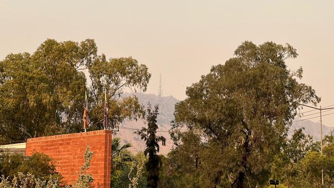 Alice Springs residents woke to hazy conditions on Monday as a number of bushfires burn around the town. Picture: St John NT/Facebook