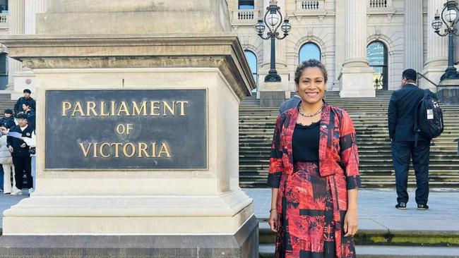 Fiji’s Minister for Women and Children Lynda Tabuya led the country’s delegation to Victoria. Picture: Parliament of Victoria