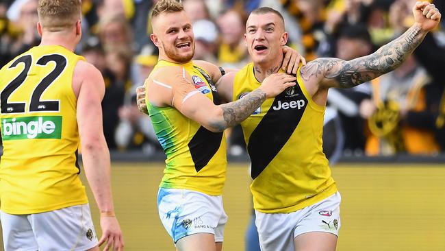 Brandon Ellis was quiet, but had some great celebrations with Dusty. Picture: Getty Images