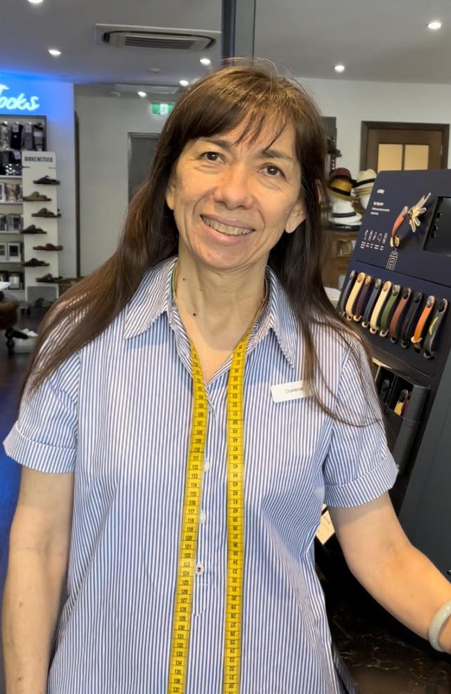 Darlene Chin of Attitude for Men in Darwin kept the store open throughout the Queen's mourning public holiday. Picture: Annabel Bowles