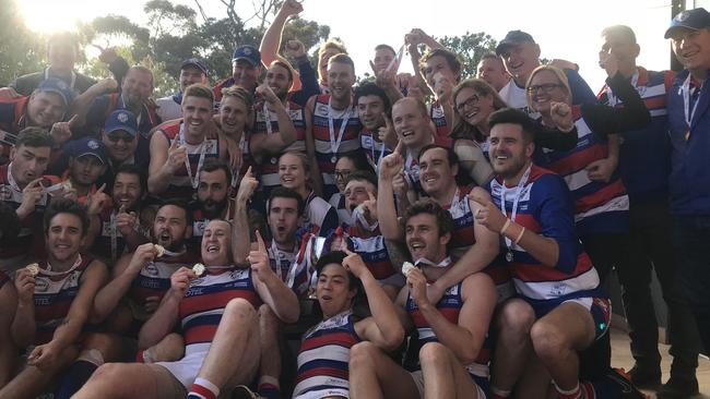 Point Cook celebrates its Division 2 premiership triumph. Picture: Supplied