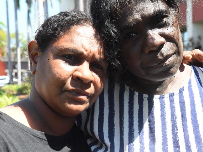 Roberta’s family members Julieanne Raymond and Joy Mikamin outside court during an inquest into her death. Picture: (A)manda Parkinson