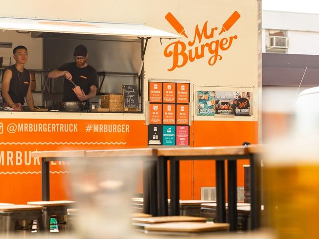 Mr Burger, which has stores across Melbourne but seen at Yarraville Gardens