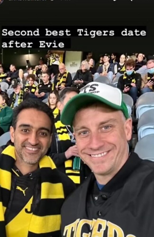 Waleed Aly hangs with Carrie Bickmore’s ex Chris Walker. Picture: Instagram