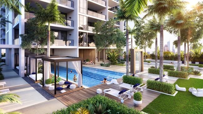 Artist's impression of the fourth-level indoor/outdoor recreation floor at Broadbeach tower, Qube.