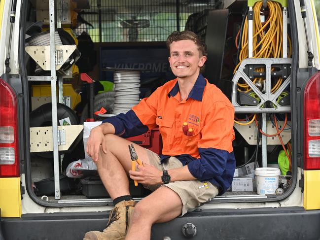 Luke Charlton is a first year electrical apprentice employed by NECA Careers and Apprenticeships and hosted by Rawsons Electrical. Picture: Keryn Stevens