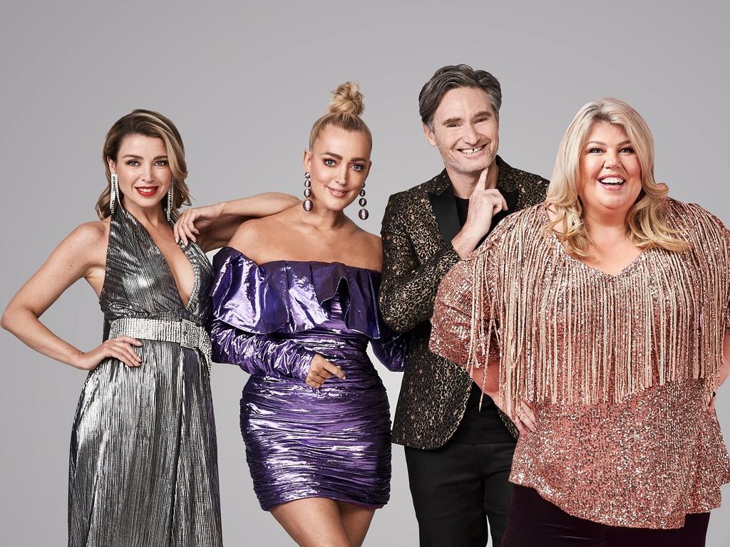 Danni, Dave, Jackie &amp; Urzila are the hosts of The Masked Singer. Picture: Network Ten