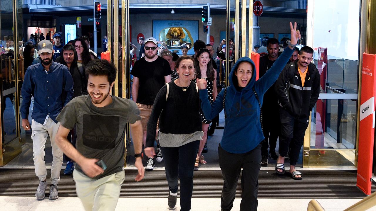 Boxing Day shoppers stream into the Elizabeth Street store. Picture: Bianca De Marchi/AAP