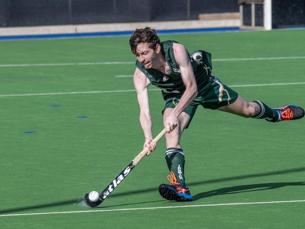 Sam Morgan, Ipswich. Ipswich vs Mackay. Hockey Queensland Championship. Saturday, May 1, 2021. Picture: Nev Madsen.