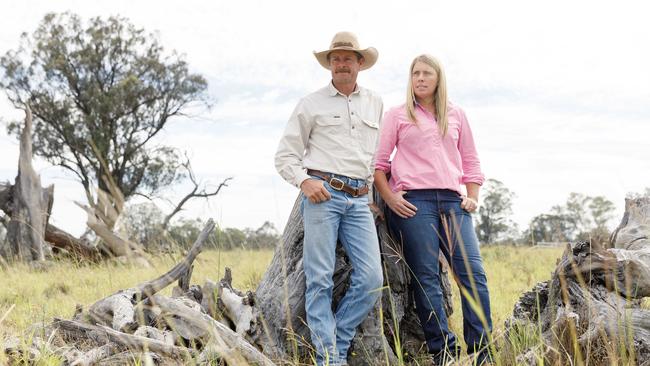 Cassilis cattle farmers Matt Cherry and Shelley Piper fear they will be hemmed in by development. Picture: Max Mason-Hubers