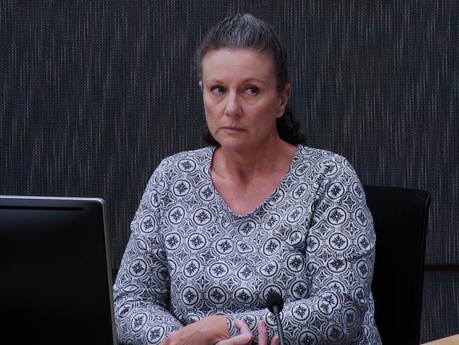 Kathleen Folbigg appears via video link during an inquiry at the NSW Coroners Court in 2019. Picture: AAP/Joel Carrett