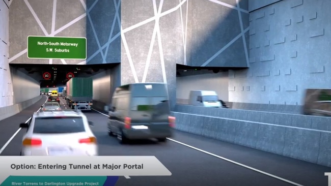 North-South Corridor. Artist impression of River Torrens to Darlington upgrade. Tunnels . Picture: Supplied