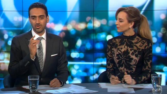 Waleed Aly and Carry Bickmore on The Project.