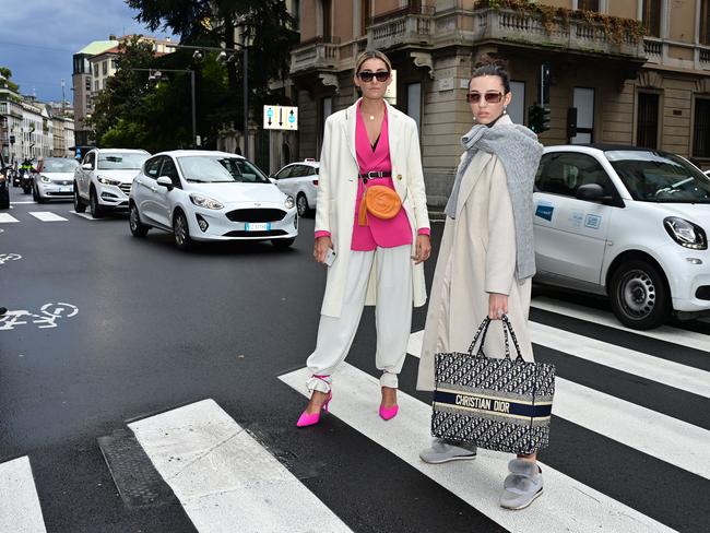 Before the Hugo Boss Spring/Summer 2021 fashion show at Milan Fashion Week (Photo by MIGUEL MEDINA/AFP via Getty Images).