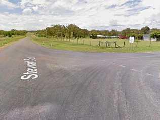 CRASH: A vehicle has collided with a shed on the corner of Middle Rd and Stewart St in Gracemere. Picture: Google Maps