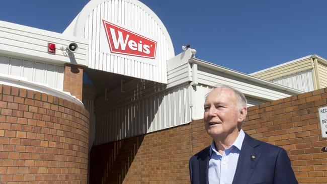 Weis founder Les Weis outside the Weis factory after Unilever purchased it in 2017