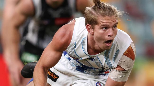 North Melbourne’s Jed Anderson is yet to get his second Covid vaccine. Photo: Michael Klein